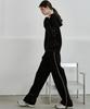 MALOUPE 2170 Velvet Elastic Waist Pants (Black)