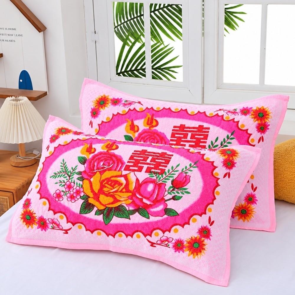 Retro Pattern Linen Pillowcases Soft Pillow Towel Retro Pillow Covers Home Use