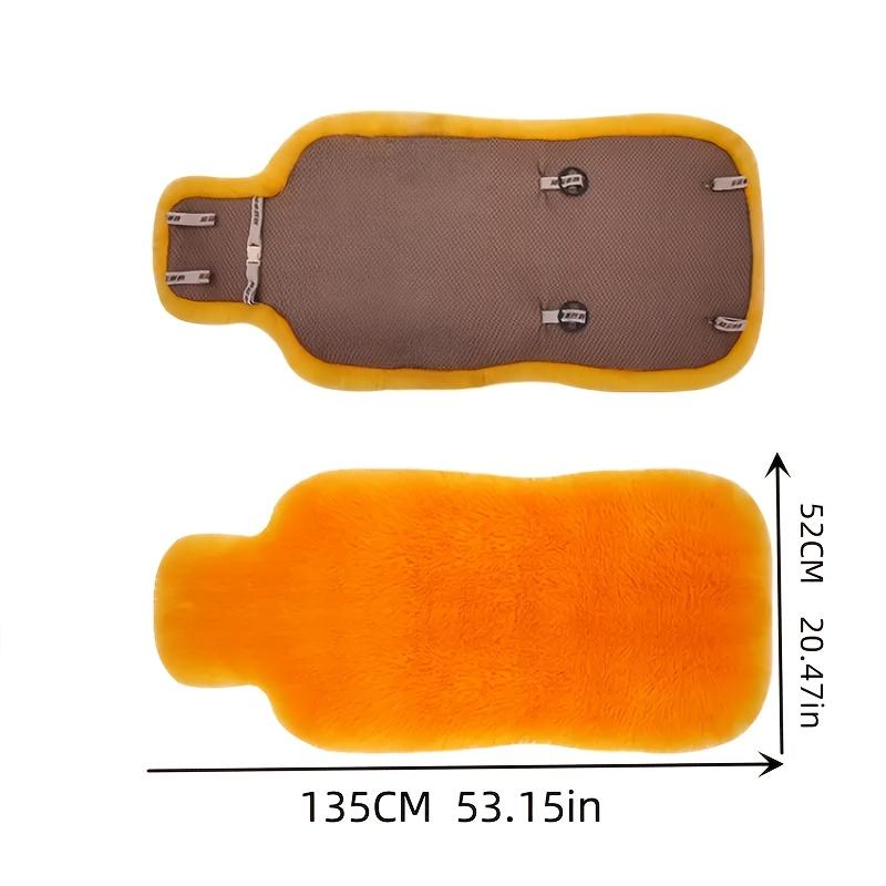 Winter Car Seat Cushion-Plush Faux Sheepskin Cover,Soft Foam Filled Warm Anti-Slip Driver/Passenger Seat,Portable Compressible,with Removable Cover