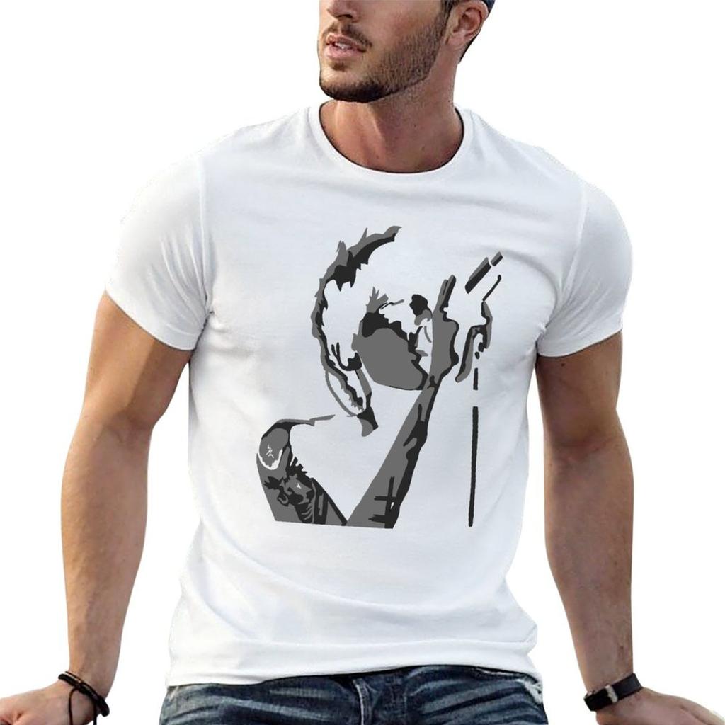 Louis On Black Tshirt Minimalist Casual Short Sleeve Top