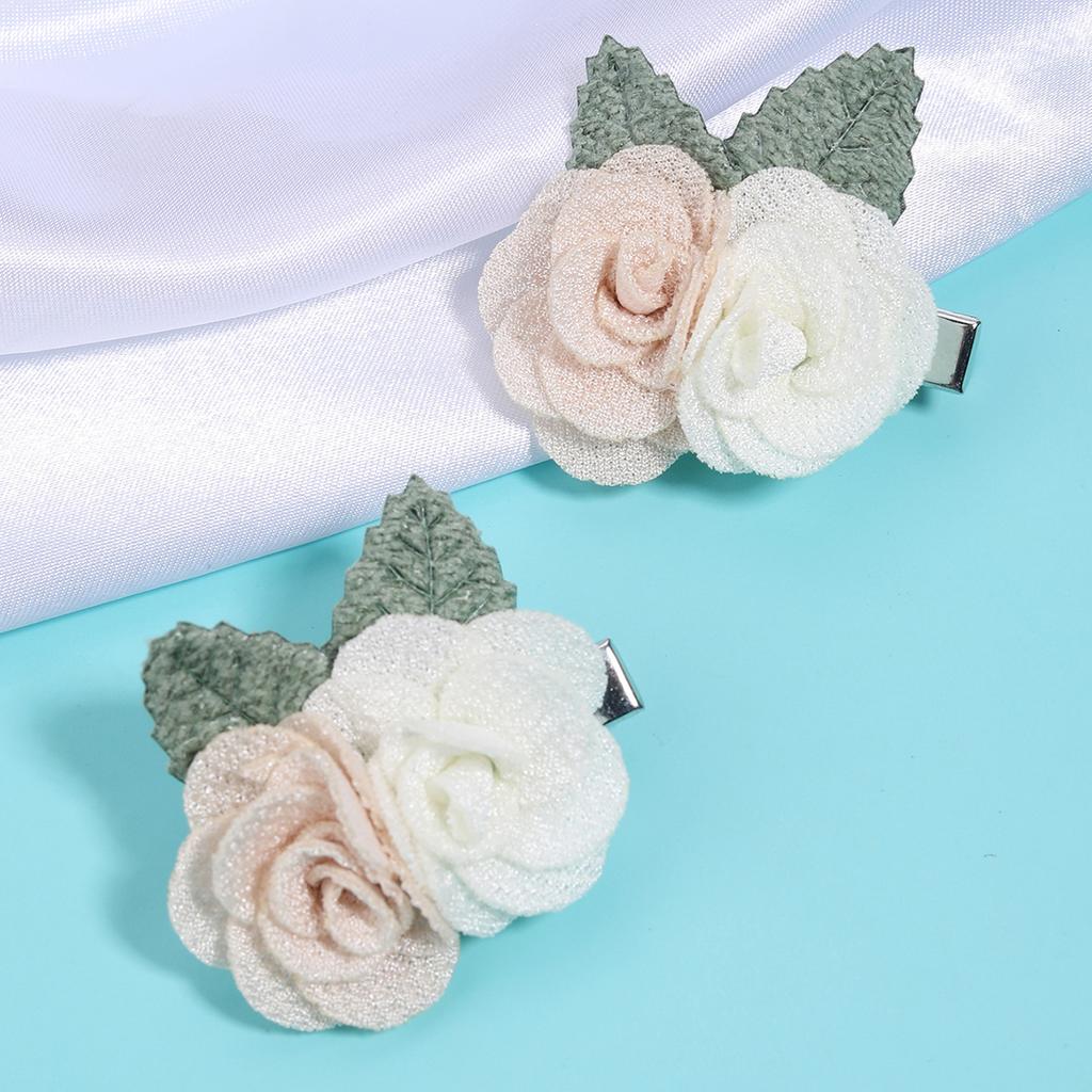 Artificial Flower Hair Clips for Girls Solid Small Flower Hairpins Sweet Barrettes Children Decorate Headwear Hair Accessories