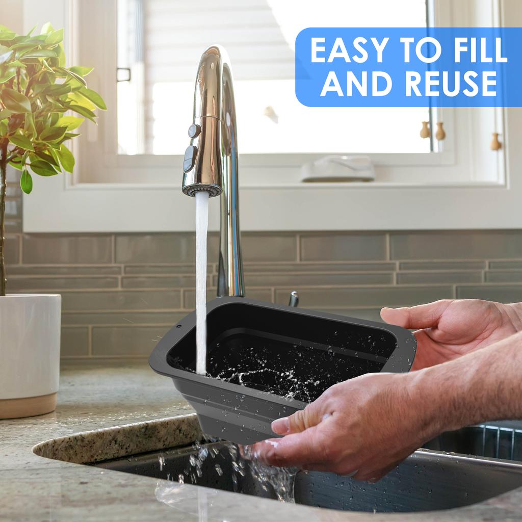 Formă pentru blocuri de gheață 2 pachete Forme pentru cuburi de gheață extra mari pentru a face cuburi de gheață de 8 lb Forme de gheață pliabile din silicon Tavă reutilizabilă pentru cuburi de gheață