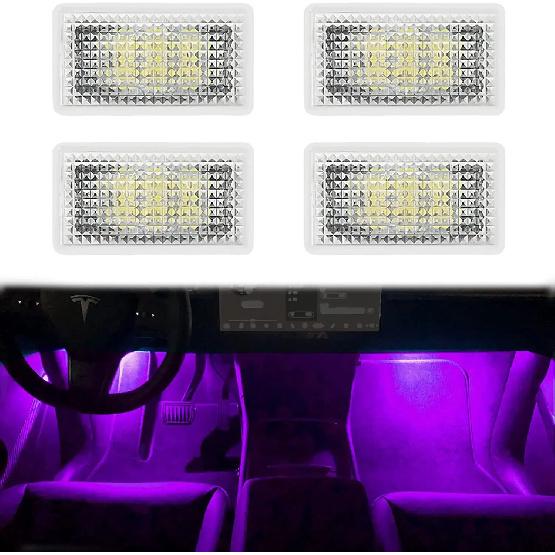 For Tesla Model 3 Y S X Ultra-bright Interior LED Lighting Bulbs Kit Accessories Fit Trunk, Frunk, Door Puddle, Foot-Well Lights