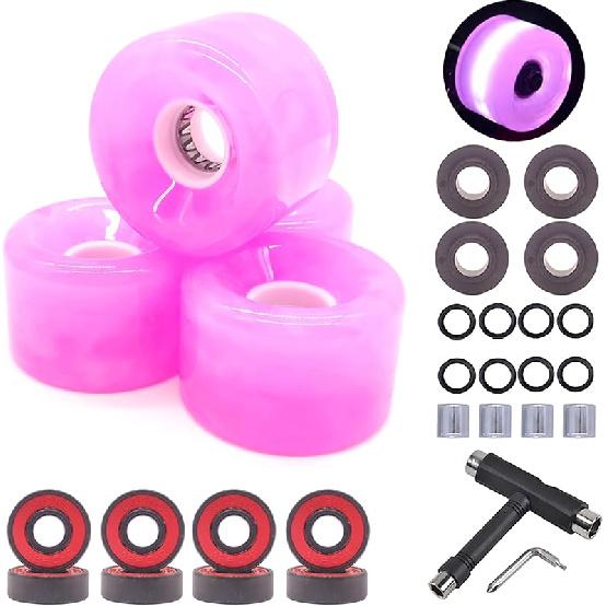 Skateboard Wheels Cruiser Skateboard Wheels 65mm 78A with Skateboard Kit, Bearings and Spacers