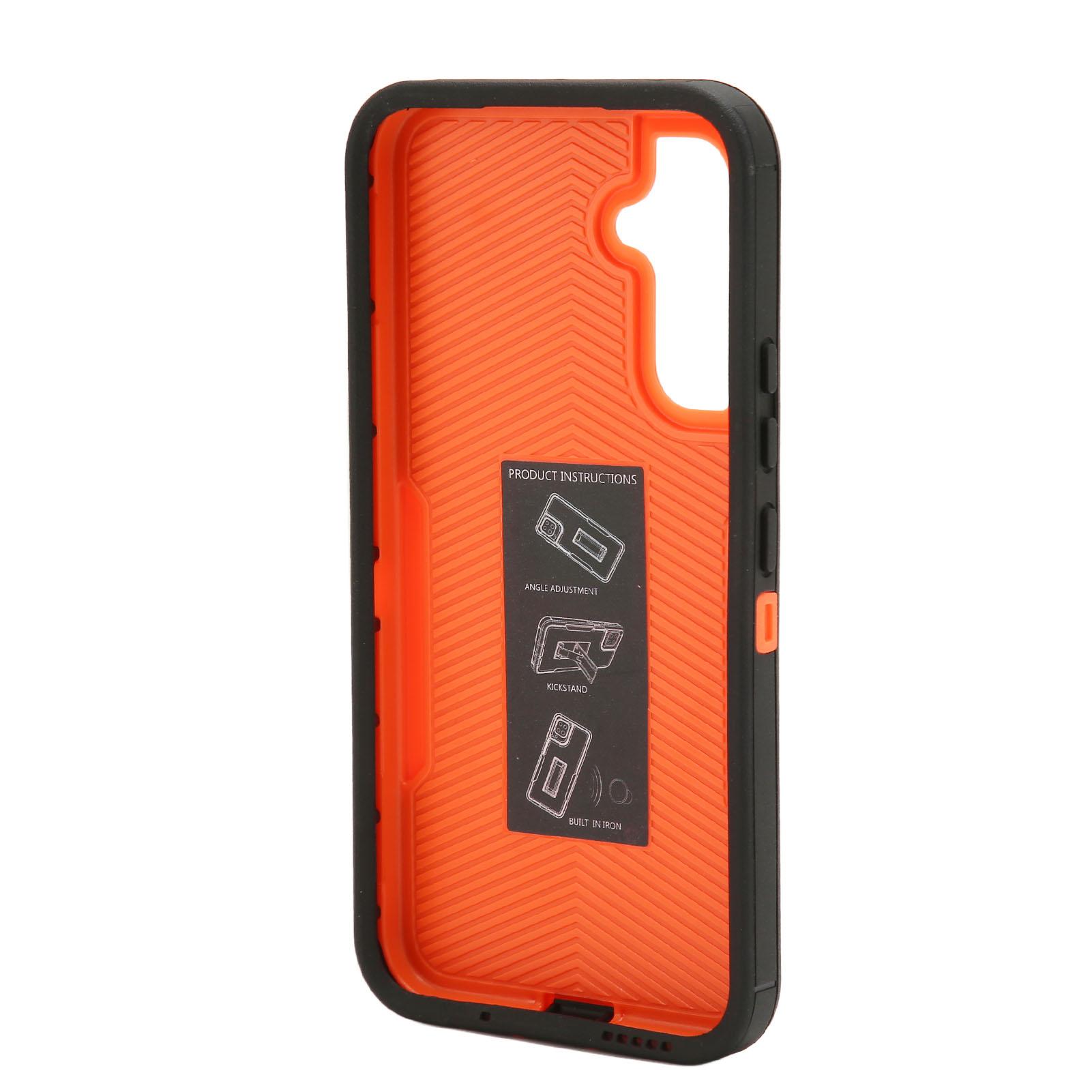 Magnetic Phone Case Car Mount PC and Silicone Black and Orange Shockproof Protective Phone Cover for A54