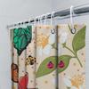 Colorful Butterfly Ladybug Shower Curtain Set For Bathroom Decor Floral Print Waterproof Fabric Shower Curtains With Hooks (Whit