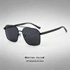 Men's High-End Polarized Double Bridge Metal Sunglasses for Fishing & Driving Sun Protection