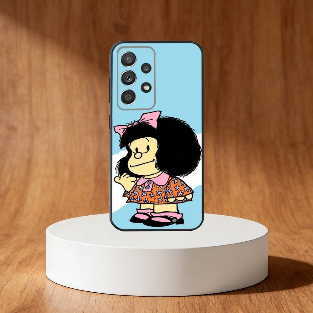 M-Mafalda World Phone Case For Samsung S25,S24,S21,S22,S23,S30,Ultra,S20,Plus,Fe,Note,10,9,5G Black Cover