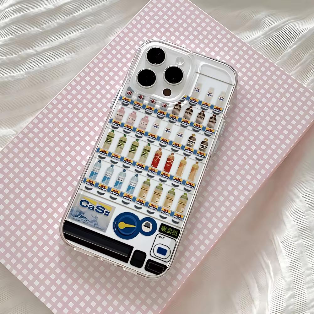 Japanische Getränkeautomaten-Kunst Handyhülle für iPhone 17 16 15 14 13 12 11 16E Serie Pro Max Plus Doppelschichtiger Schutz