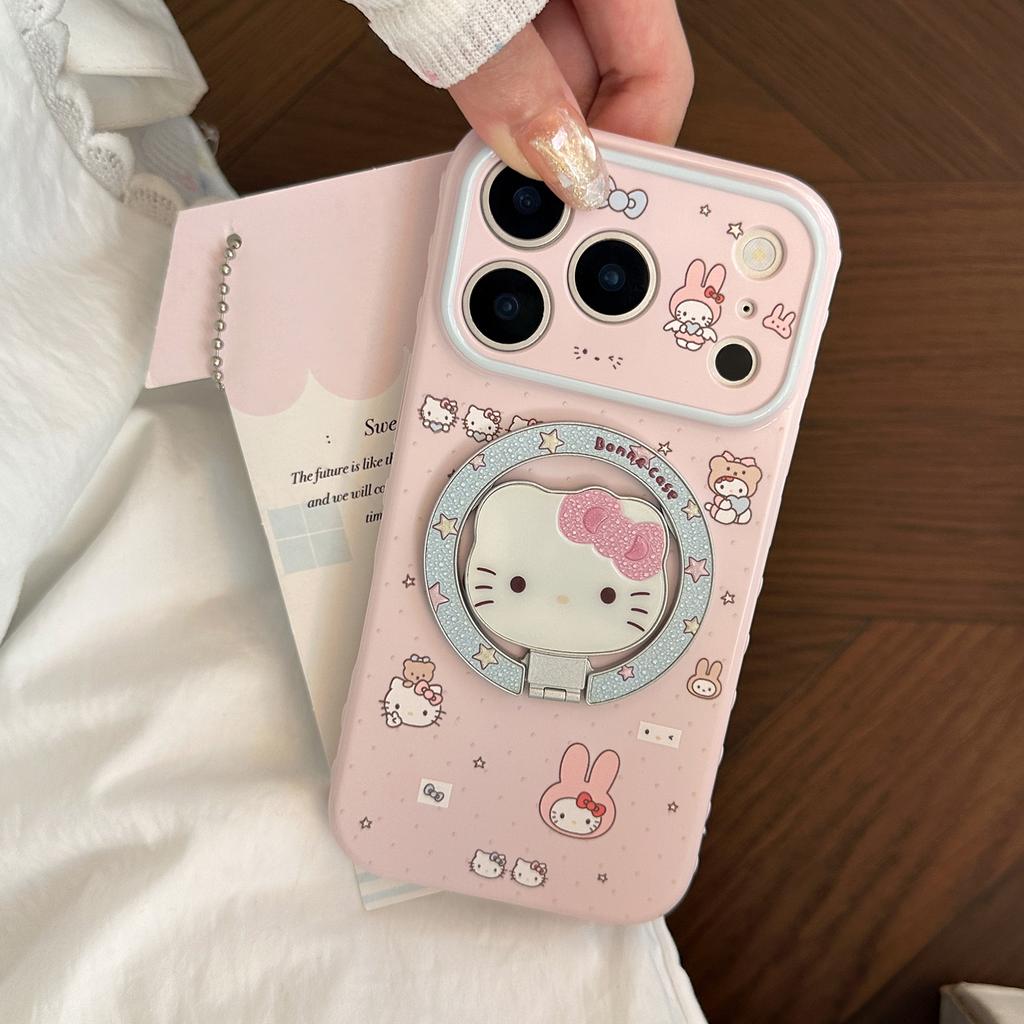 Sweetheart Cat is suitable for Apple devices17promax Phone case iphone16Girly Pink11Soft15Magnetic Bracket13