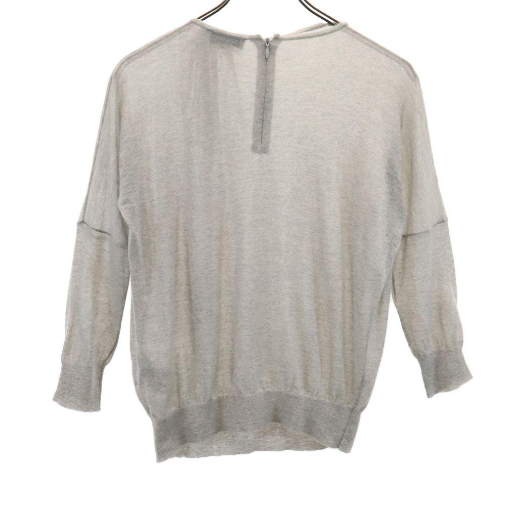 Jil Sander Cashmere 100% Long Sleeve Back Zip Sweater 36 Gray Knit Women Used