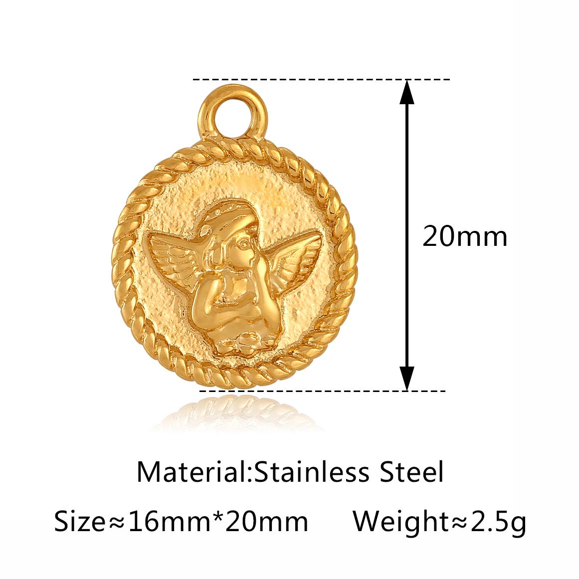 

3Pcs Natural Sea Shell Hearts/Angel/Square Shape Charms Stainless Steel Gold Color Pendants DIY Necklace Bracelet Jewelry Making