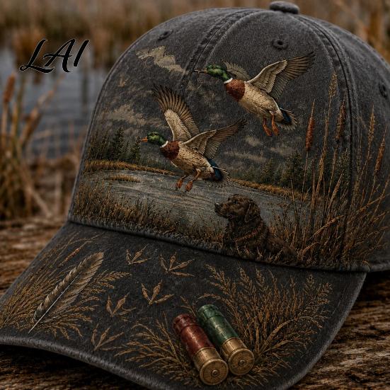 Copricapo Stile Outdoor Americano Cappellino da Baseball Vintage da Caccia Cappello con Fantasia Cane da Caccia Traspirante Assorbi Umidità Unisex Cappellino Regolabile per Viaggi Quotidiani