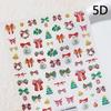 Gold Stamped White Christmas Tree Snowflake 3D Self Adhesive Nail Art Stickers Santa Claus Elk Xmas Cartoon Cute Manicure Decals