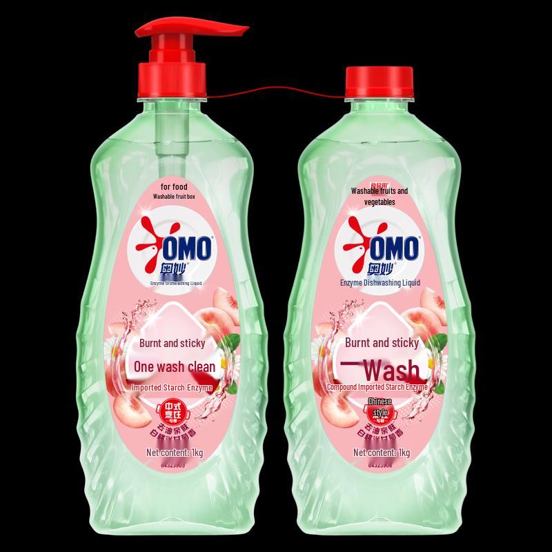 Omo Enzyme Dishwashing Liquid, 2 X 1kg Bottles