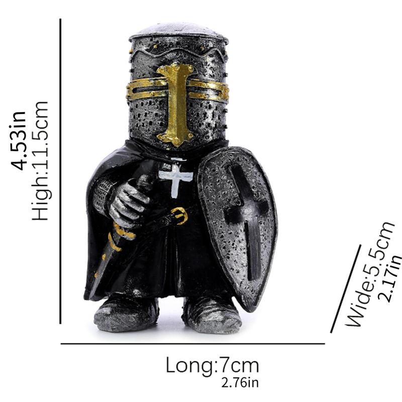 Trpasličí ozdoba socha venkovní dekorace dvora zahradní goblin voják rytíř stráž figurka brnění miniaturní socha dekorace