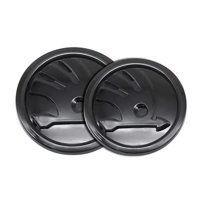 Car Sticker 2026 Hot 2pcs Car Front Hood Badge Rear Trunk Emblem Replacement Sticker For Skoda Yeti VRIS Rapid Octavia a5 a7 Kod