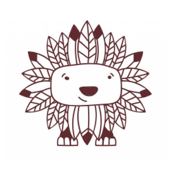Tampon en bois Lion Feuilles - Graine créative {couleur}