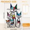 Cat Wall Art Decor Minimalist and Colorful Metal Cat Wall Hanging Decoration Cats Themed Wall Mural for Living Room Home Decor