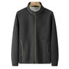 Men's Autumn and Winter New Men's Fleece Warm Jacket Casual Fashion Solid Color Stand-up Collar Men's Jacket Polar Fleece Coat