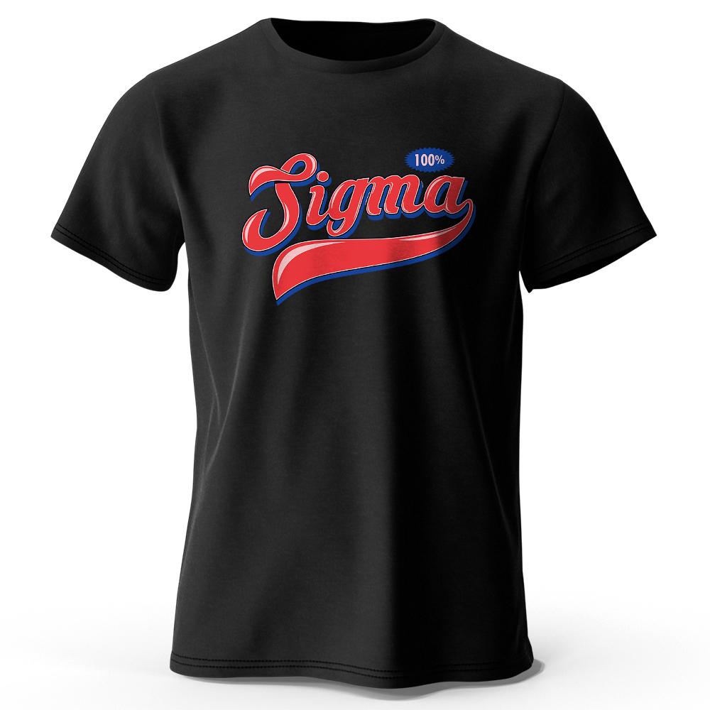 Men's Sigma Printed T-Shirt Oversized Alpha Graphic Tees for Women Summer Tops Grindset Streetwear