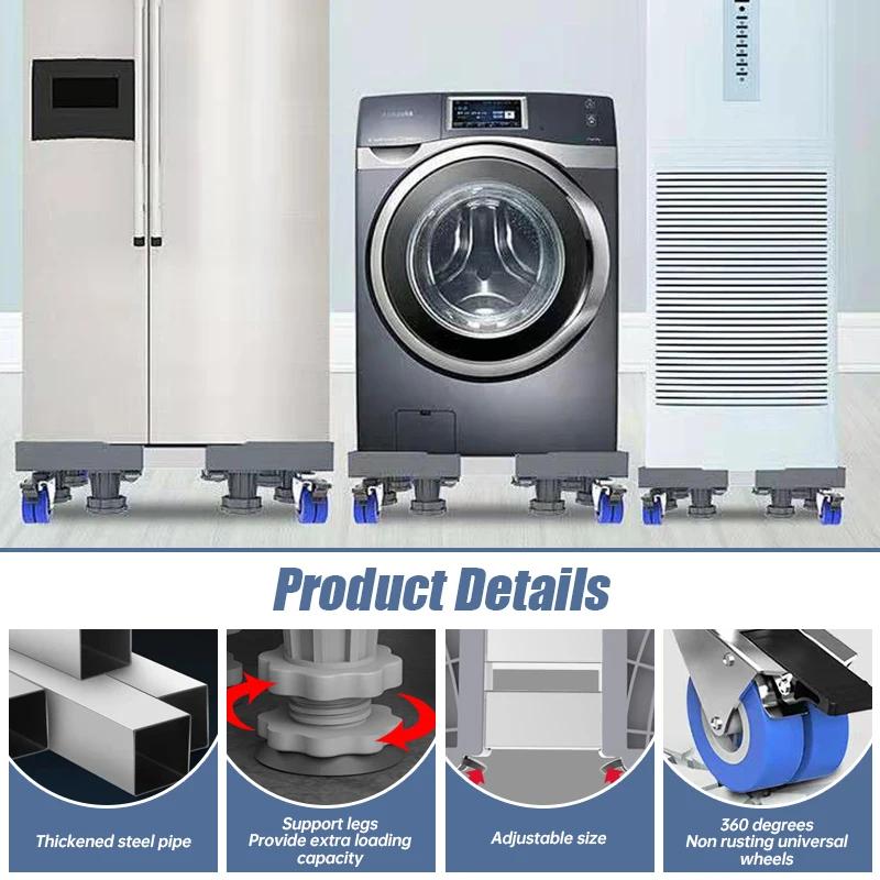 Universal Adjustable Base Washing Machine Stand Lifting Fridge Base Multi-functional Base for Dryer Refrigerator Washing Machine