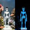 3D Tištěný Tancující Kostlivec Akvarijní Vzduchovač Nosit Klobouk Sluneční Brýle Poháněný Vzduchem Dynamický Kostlivec Vzduchovač Plastový s Vzduchovou Hadicí