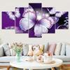 Paintings Canvas 5 Piece Art Purple Butterfly Animal Poster Modern Decorative Wall Art for Home Decorations Wall Decor