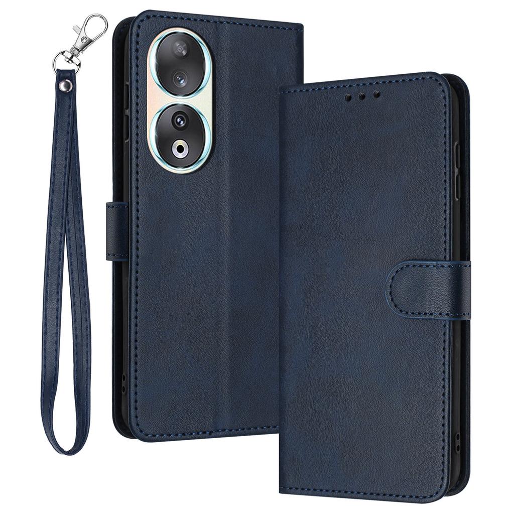 Leather Phone Cases for Honor 90   Wallet Stand Calf Texture Cover
