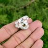 Gift For Her 925 Silver Natural Stichtite Promise Flower Adjustable Ring