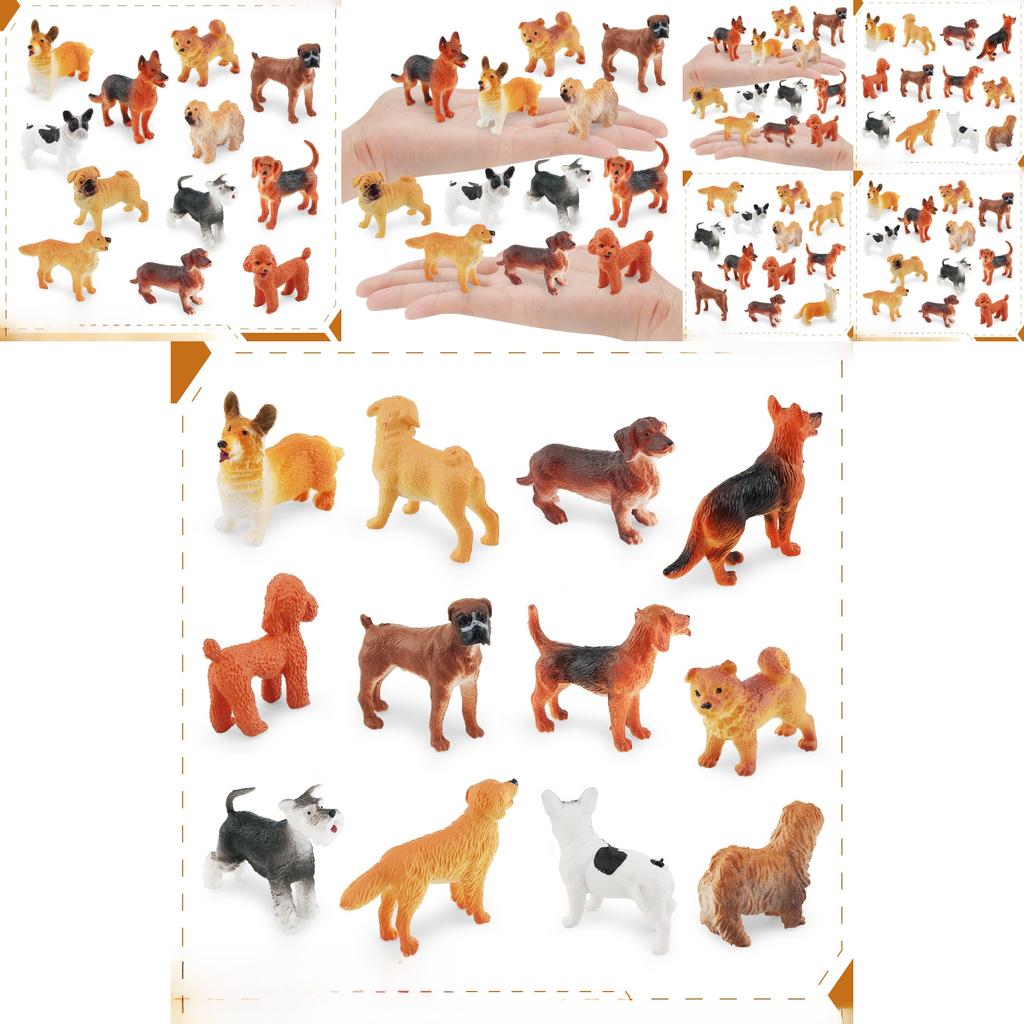 Teddy Plush Dog Miniature Model Pvc Collectible For Pet Enthusiasts