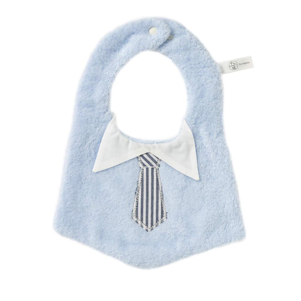Kusunokibashi Monori Watahime Baby Necktie Size Organic Product Bib, Blue, 80, 100% Cotton, Number 1-66278-90-B