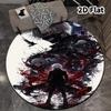 Tokyo Ghoul Runder Teppich Teppich für Wohnzimmer Schlafzimmer Sofa Spielzimmer Dekor Rutschfeste Bodenmatte