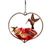 Outdoor Metal Bird Feeder Heart-shaped Flower-shaped Hanging Bird Feeder Balcony Bird  Waterer Hummingbird Bath Tray Dispenser