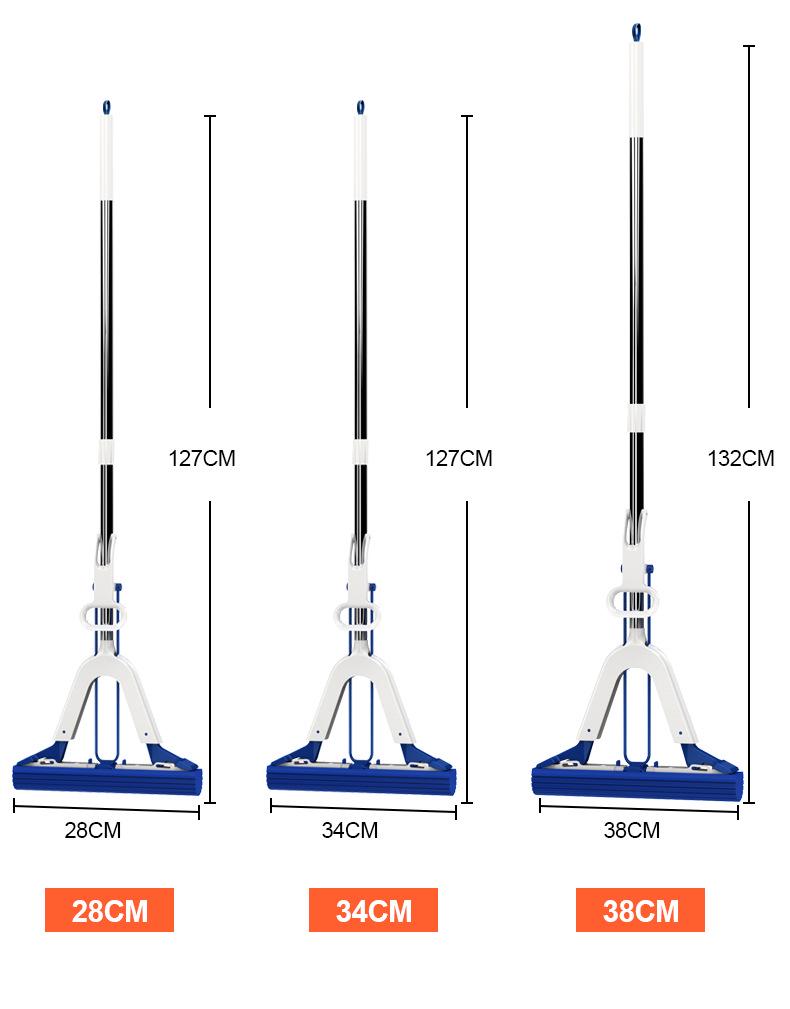 Sponge Mop: Foldable, Hand-Free Cotton Mop for Easy Water Absorption
