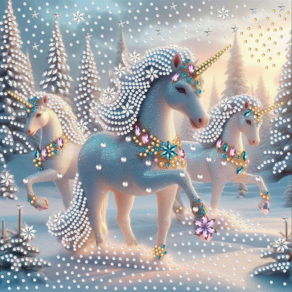 Cute Unicorn DIY Gem Art Diamond Painting Kits for Home Wall Decoration Special Shape Partial Drill Dimond Art Paintings 30x30cm