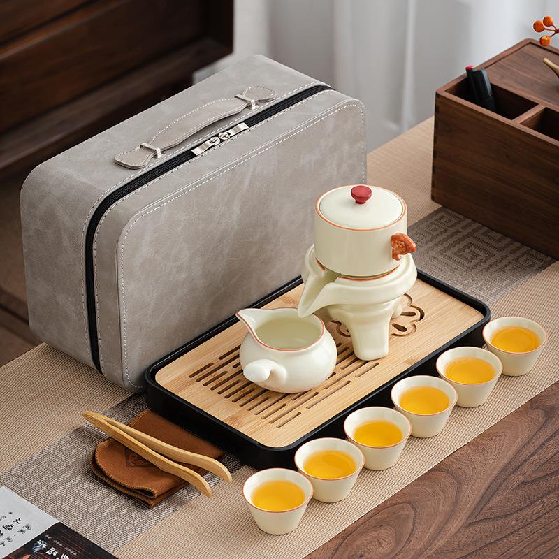 Huang Ru Simple Lazy Automatic Tea Set, a Complete Set of High-end Tea Trays, Anti-scalding Hand Portable Tea Brewer