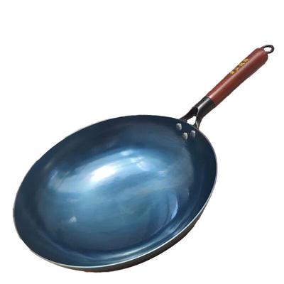 Wok in Ferro Battuto Forgiato a Mano Zhangqiu con Accessori