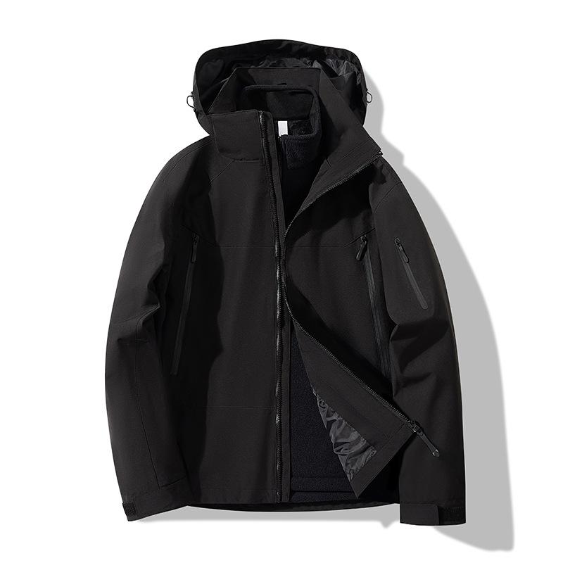 Jacket Men and Women Couple Three-in-one Outdoor Jacket Autumn and Winter Large Size Outdoor Windproof Loose Jacket