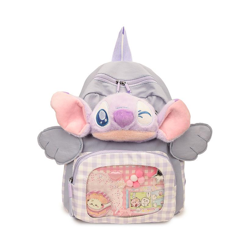 Schoolbag Japanese sweet plush Stitch cartoon doll double shoulder back small junior high school student schoolbag versatile large capacity backpack