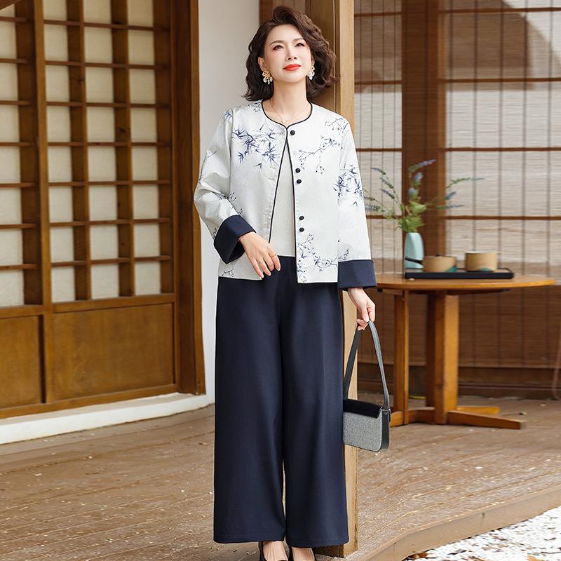 Elegant Chinese Style Spring/Summer Jacket & Suit for Women 4XL
