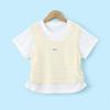 Girls' Fake Two-Piece Short Sleeve T-Shirt