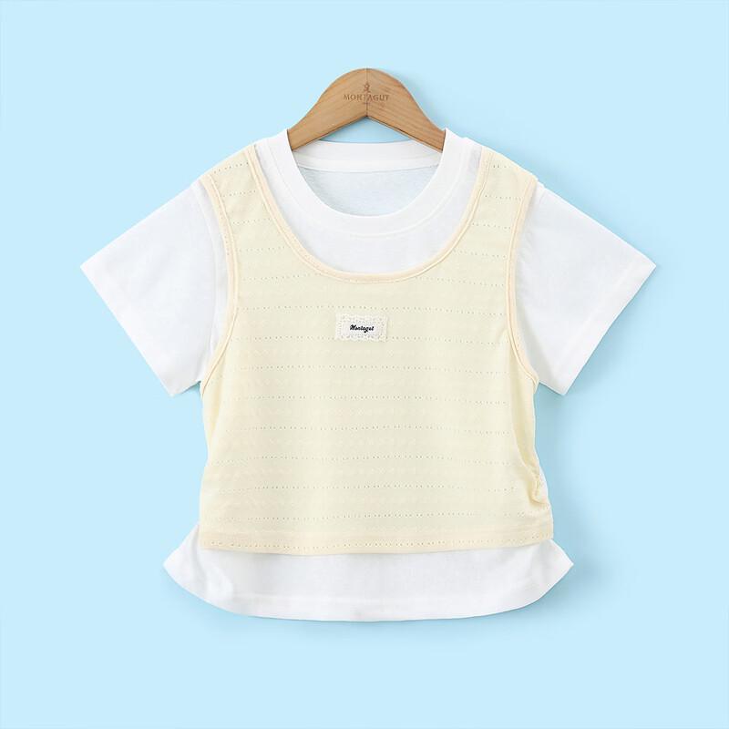 Girls' Fake Two-Piece Short Sleeve T-Shirt