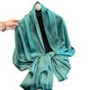 New Spring and Summer Silver Silk Shawl Outer Silk Scarf High Fashion Long Scarf Shawl Beach Scarf Scarf