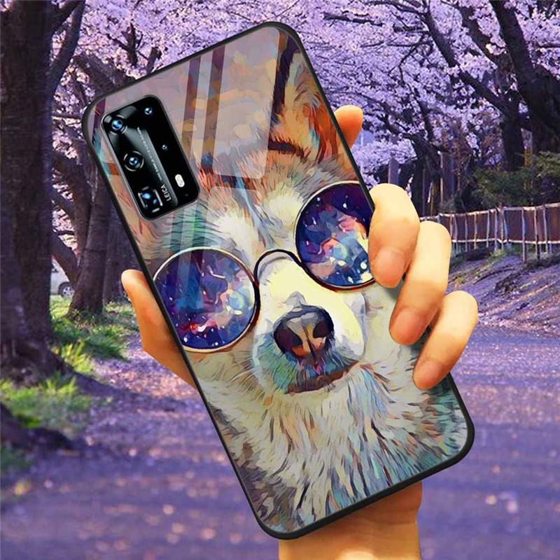 For Huawei P40 Lite / P40Pro Case P 40 Tempered Glass Starry Marble Hard Back Cover for Huawei P40 Pro / P40Lite E Cases Coque