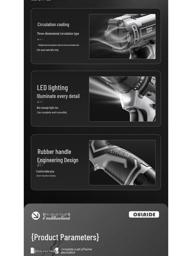 Cordless Lithium Electric Drill and Screwdriver Tool Set