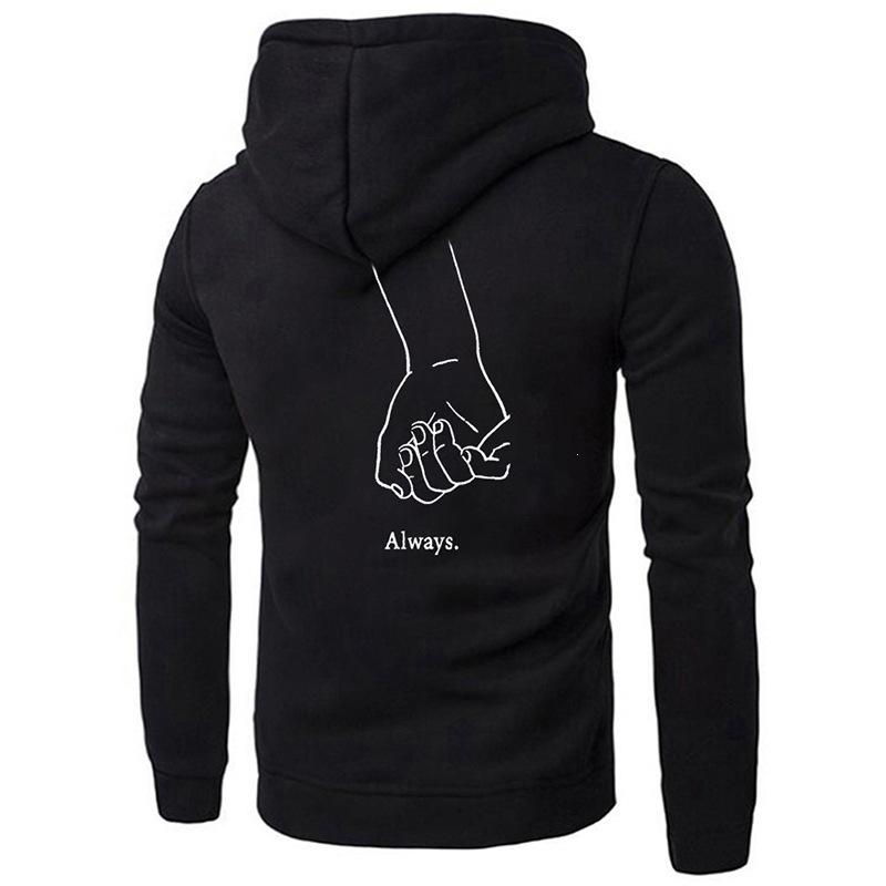 Couple Letter Matching Print Sweater Valentine Hooded Jumper Hoodie