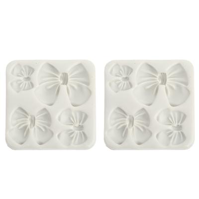Bow Mold Prevent Stick Odorless Flexible Silicone Cartoon Bow Knot Mould for DIY Chocolate Cake