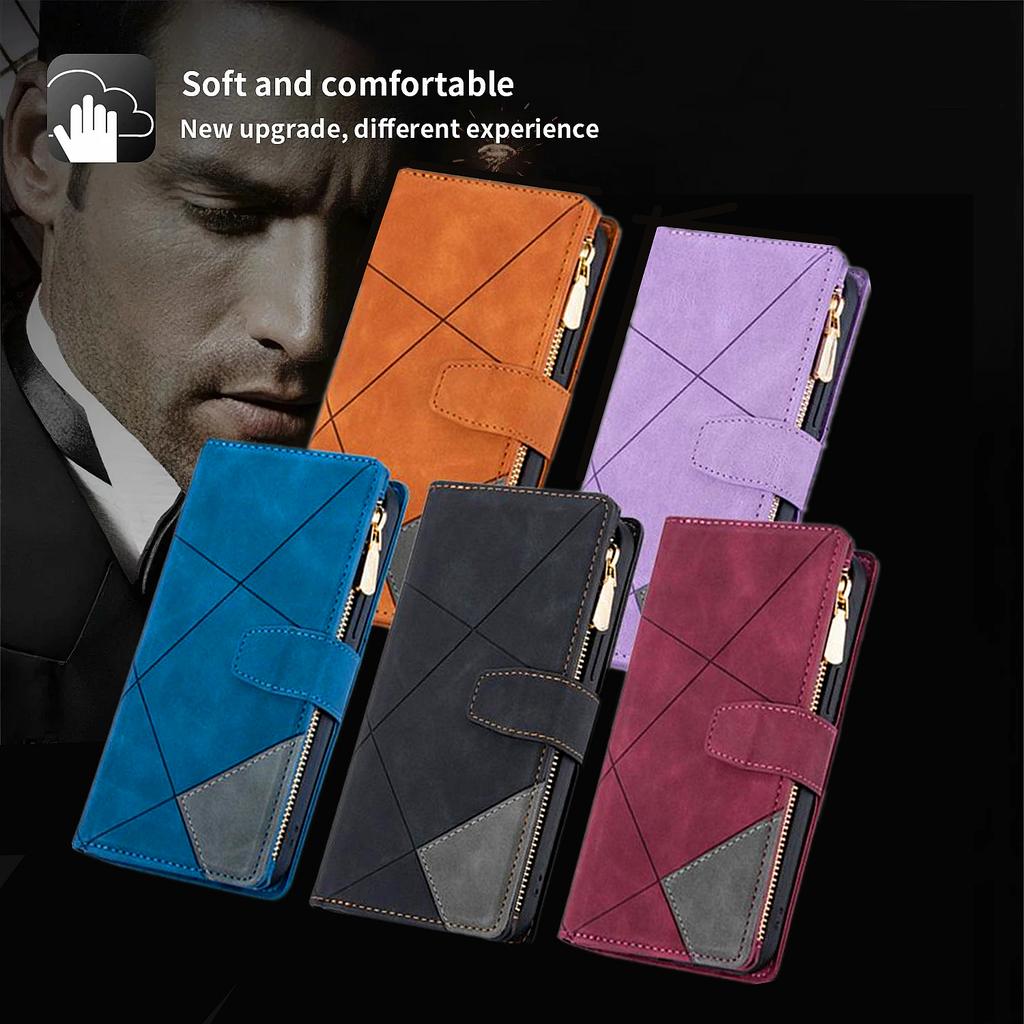 Flip Leder Hülle Für XiaoMi 14T 13T 12T 11T 11 Lite Redmi Note 15 14 13 11S 12 Pro Plus Reißverschluss Kartenfach Geldbörse Tasche Hülle
