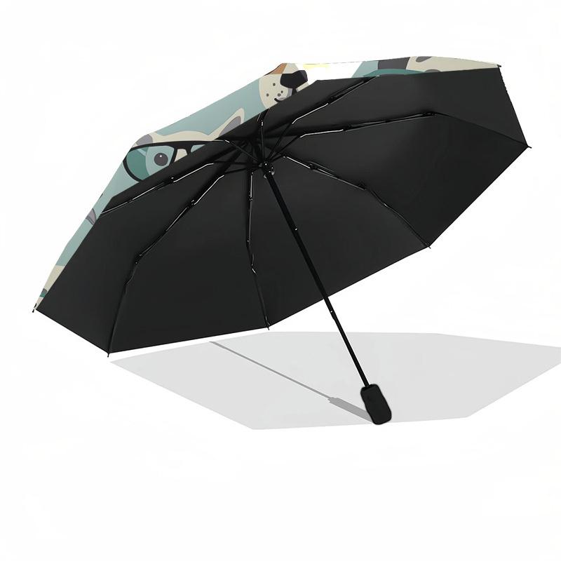 1pc Stylish Dogs with Glasses Umbrella with Plastic Handle,Suitable for All Seasons UmbrellaPT575